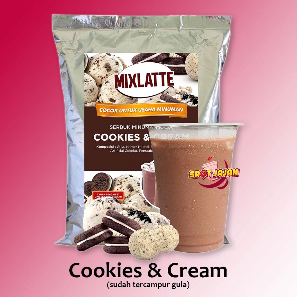 

MIXLATTE Cookies and Cream 1 kg Bubuk Minuman Dengan Gula / Serbuk Instan Rasa Cookies Krim