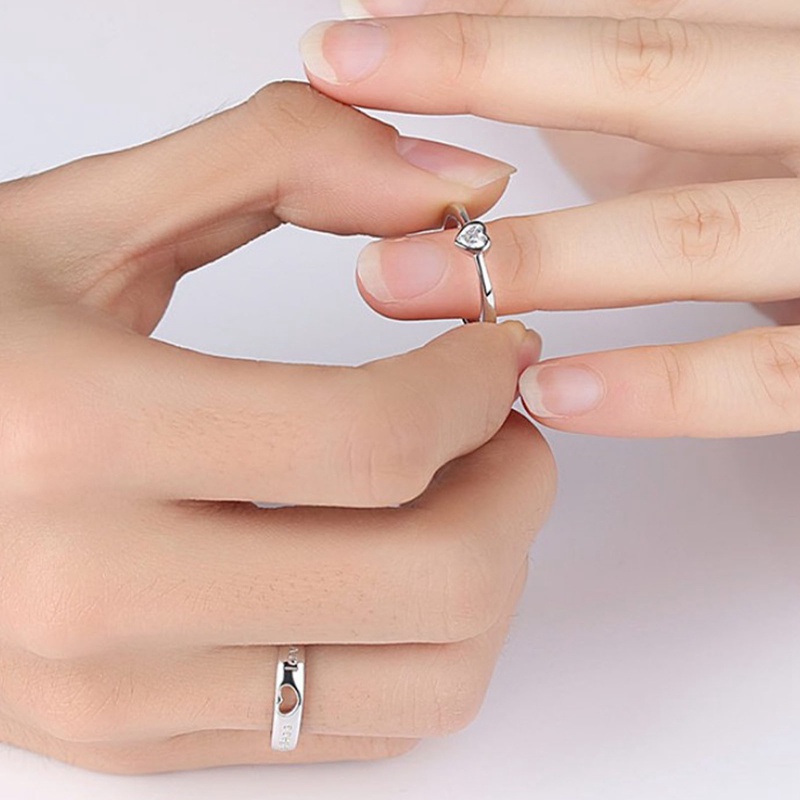 Zirkon Jantung Yang Serasi Pasangan Cincin Cinta Tak Berujung Pernikahan Cincin Untuk Wanita Pria Pesona Perhiasan Hari Valentine