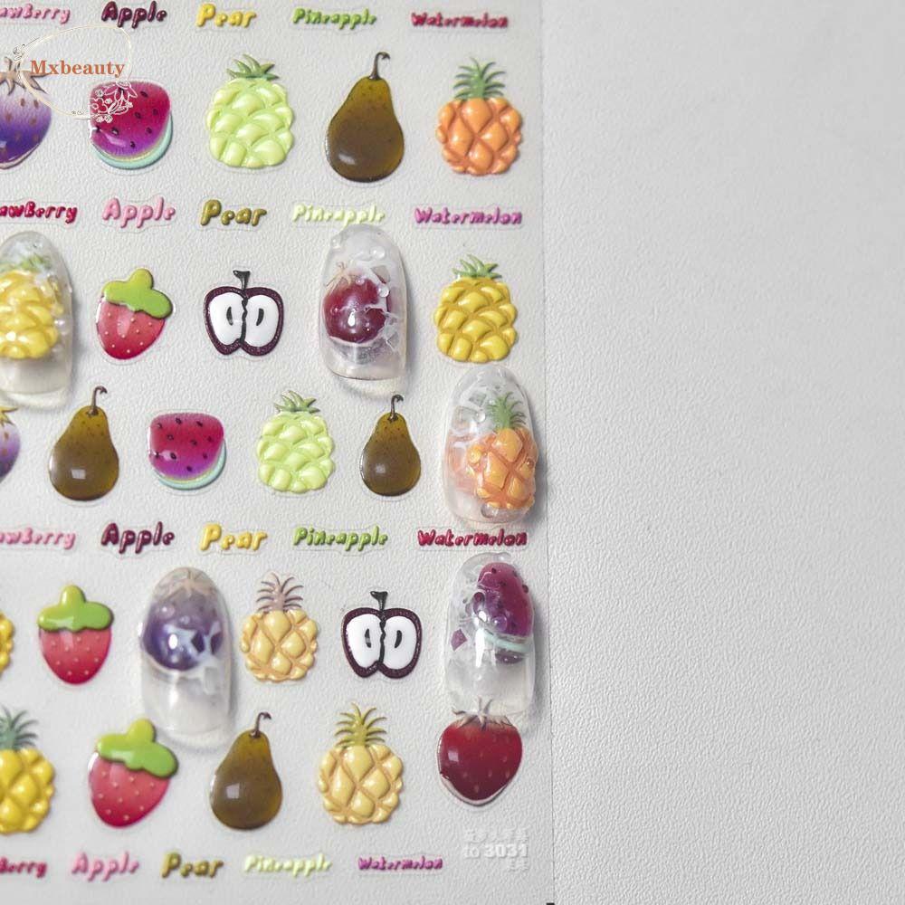Mxbeauty Stiker Kuku Jelly Fashion Lucu Buah Kelinci Beruang Panda Hiasan Kuku