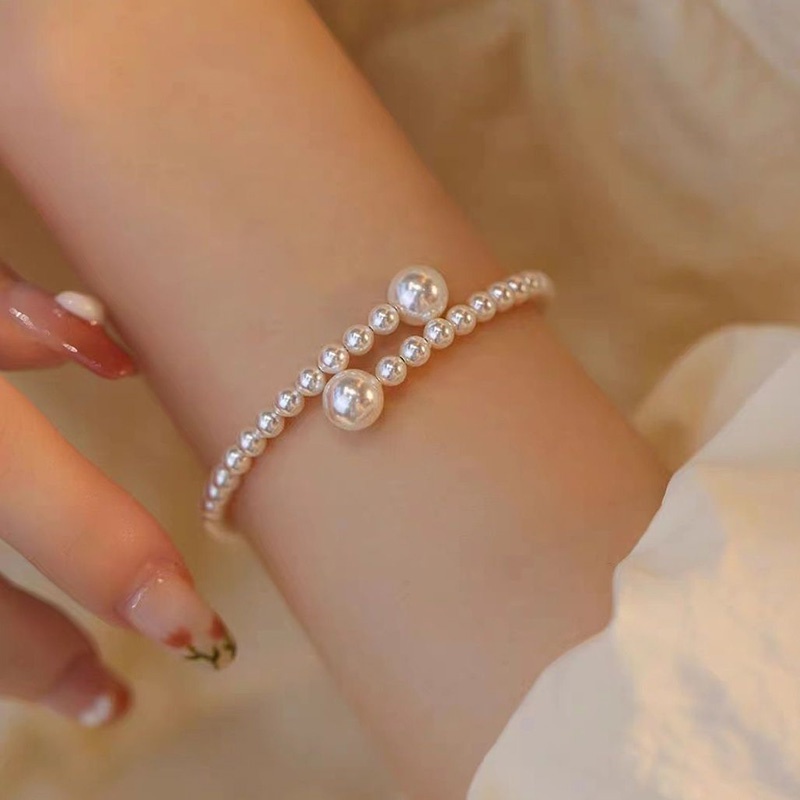 French Retro Pearl Light Mewah Temperamen High-End Niche Design Gelang Fashion Sederhana