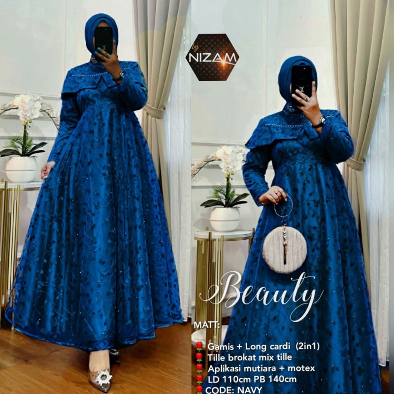 BEAUTY Dress By NIZAM | Ld110, Gamis+Long Cardi