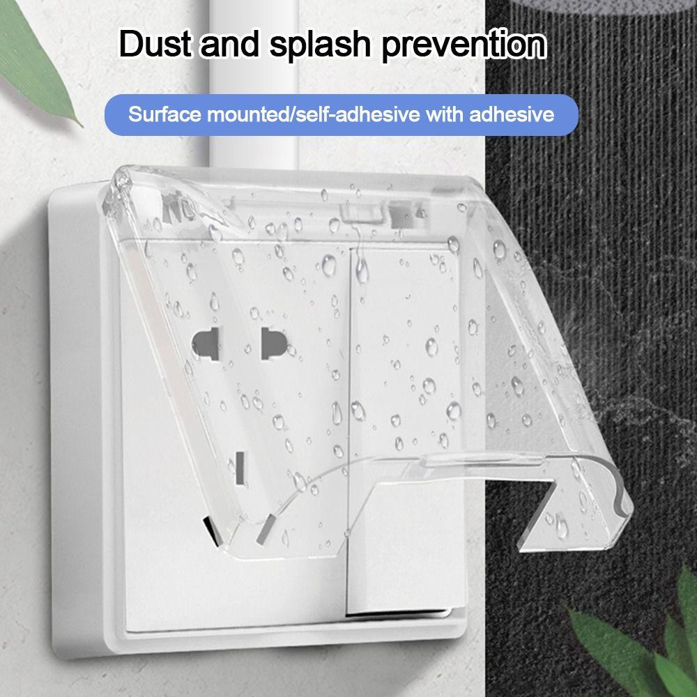 Populer 1Pcs Saklar Penutup Pelindung Perlengkapan Stop Kontak Kamar Mandi Kotak Anti Cipratan Stop Kontak Perlindungan Yang Dipasang Di Dinding