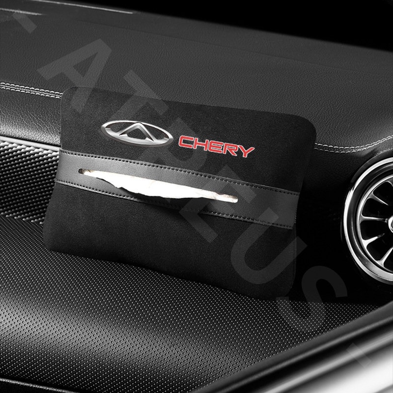 Chery Car Tissue Storage Bag Car Seat Armrest Box Kotak Handuk Kertas Untuk Chery Tiggo4 8 7 Pro 5x Omoda 5tj-1 Wajah Qq2023