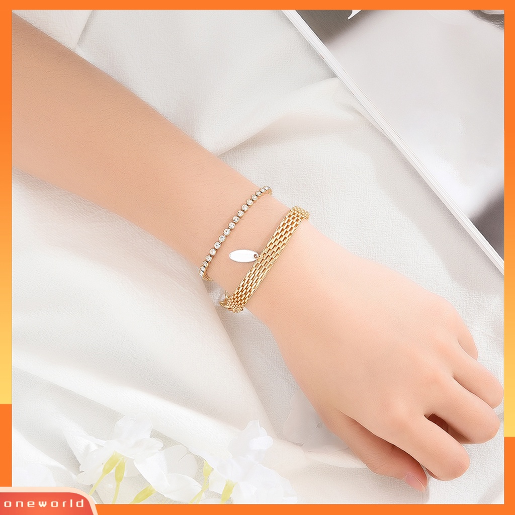 [ONE] Wanita Gelang Berlian Imitasi Desain Kepribadian Yang Dapat Disesuaikan Electroplating Menghias Wanita Transparan Gelang Perhiasan Aksesori