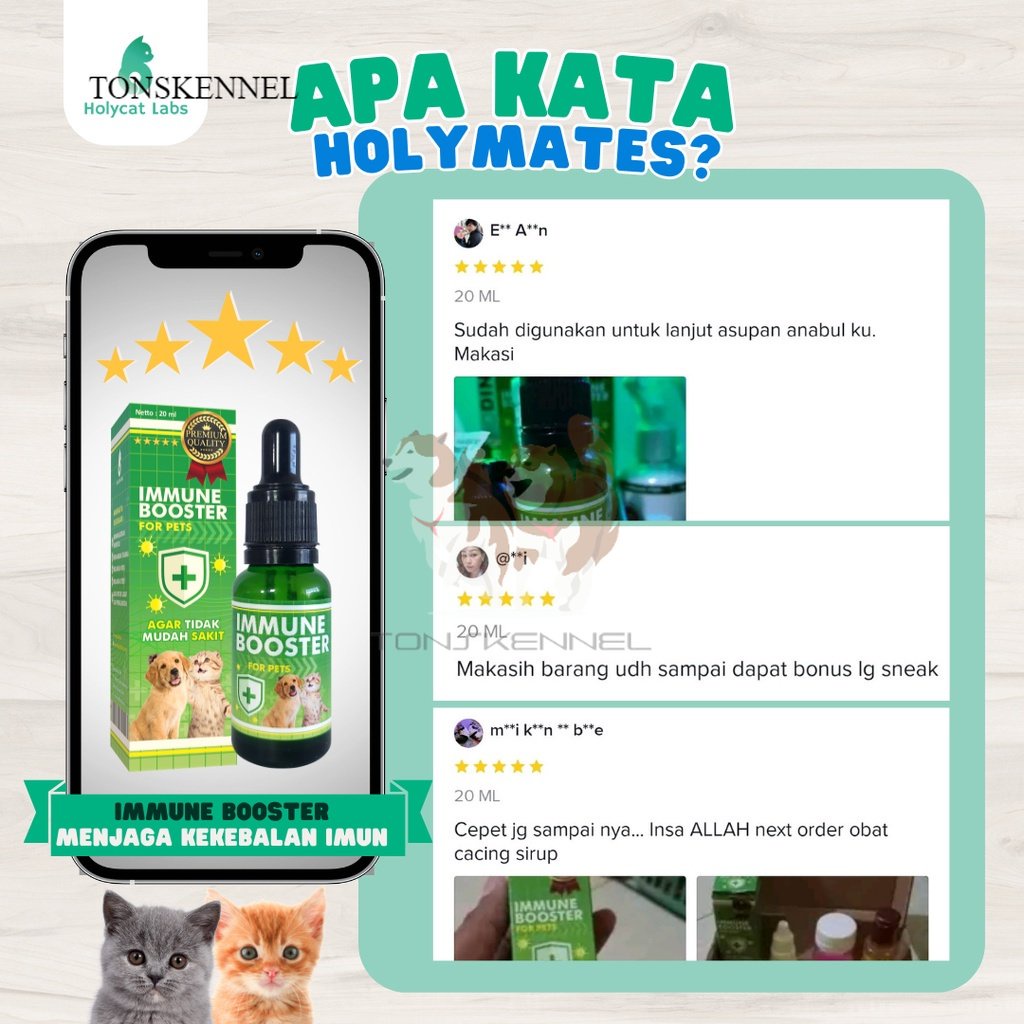 Vitamin Imun Kucing Anjing Menjaga Stamina Anti Virus Stress Immune Booster Tetes 20 ML