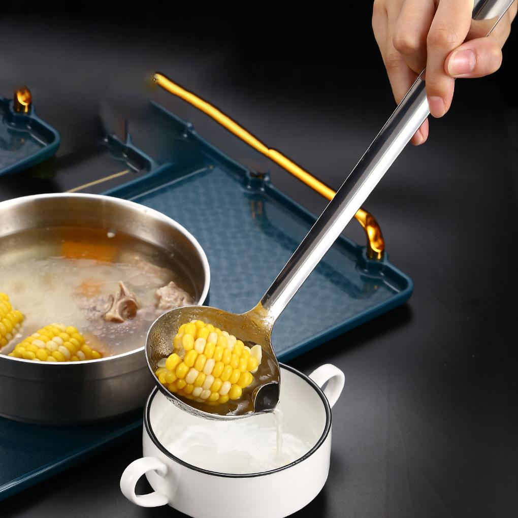 Sendok Seprator Stainless Steel Anti Panas Sendok Sup Grease Colander Ladle Saringan Minyak Kichen Aksesoris Untuk Restoran