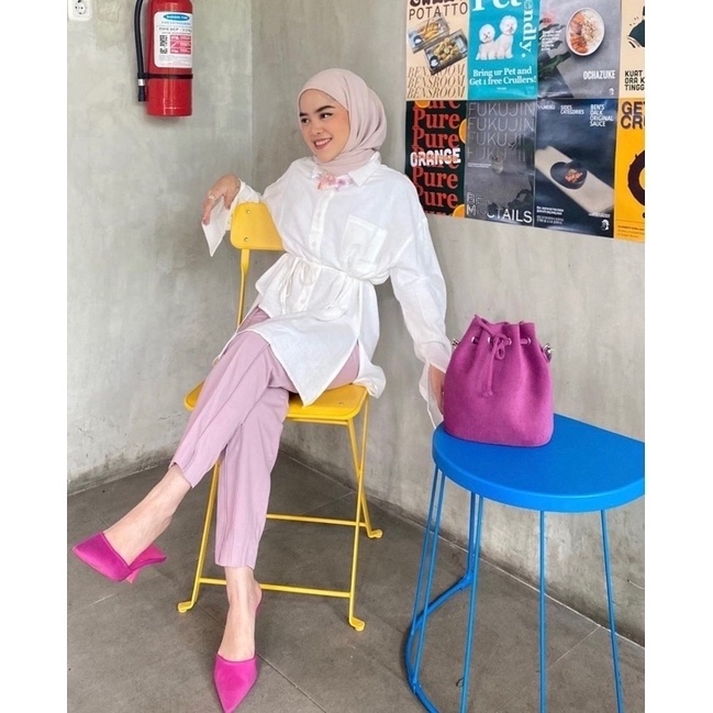 BEFAST - ZRX OOTD WANITA BLOUSE FIYA / TAMI SHIRT / Blouse Wanita Model Terbaru / Fashion Kekinian Remaja ABG Trendy / Blouse Ada Tali Pinggang / Outfit Daily Wanita Casual / Pakaian Kerja Wanita Remaja / Blouse Lengan Panjang Polos Formal