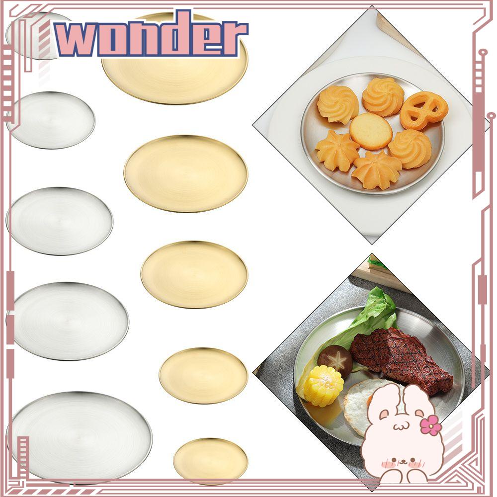 Wonder Bone Spitting Dish High Quality Emas Perak Kue Dessert Buah Daging Logam Piring Makan