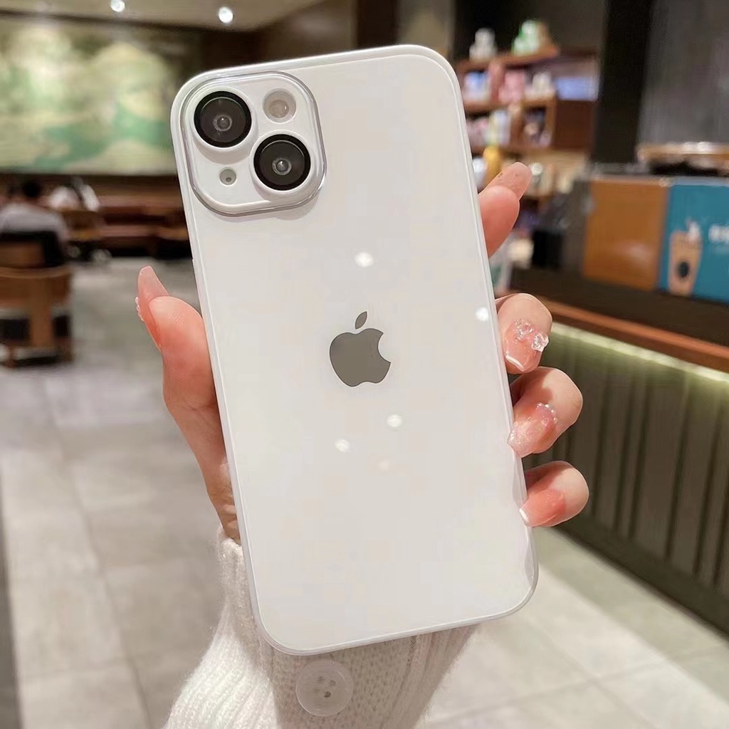 IPHONE Casing Ponsel Tahan Guncangan Kaca Dengan Perlindungan Film Lensa Untuk Iphone14 13 12 11 Pro Max X XS XR Shockproof Case Cover