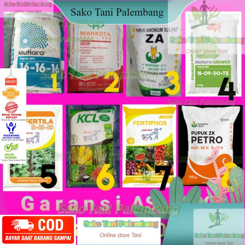 NPK MUTIARA | KCL MAHKOTA | ZA | MUTIARA GROWER | FERTILA | KCL PAK TANI | FERTIPHOS TSP | ZK PETRO