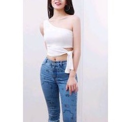 ATASAN WANITA/BAJU WANITA/CROP TOP WANITA/Bora Crop Top One Shoulder Tali Ikat Tarzan