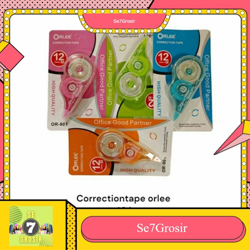 

Tipex Kertas ORLEE / Correction Tape / 12 METER Murah (Cocok Untuk Reseller)