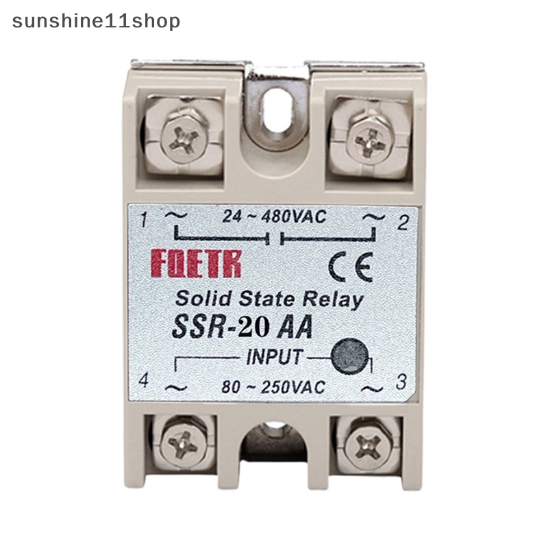 Sho DC Control AC SSR Shell Putih Single Phase Solid State Relay Tanpa Penutup Plastik SSR-25AA SSR-40AA SSR-60AA SSR-100AA Regulator Tegangan N