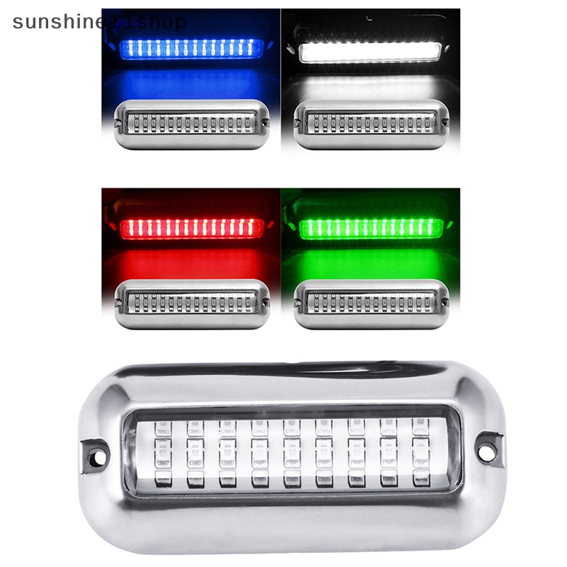 Sho Stainless Steel Tahan Air Lampu IP68 27LED 12V Transom Light Underwater Pontoon Kapal Laut Kapal Aksesoris N