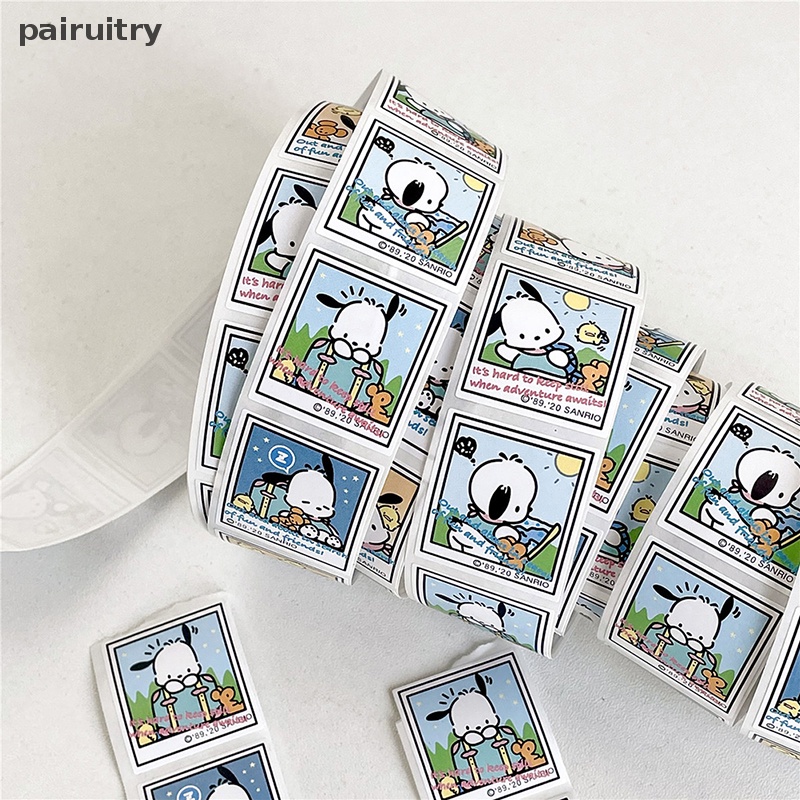 Prt 200stiker Kawaii Pochacco Film Sticker Travel Scene Hand Akun Diy Goo Card Stiker Hias Kartun Lucu Seal Sticker PRT