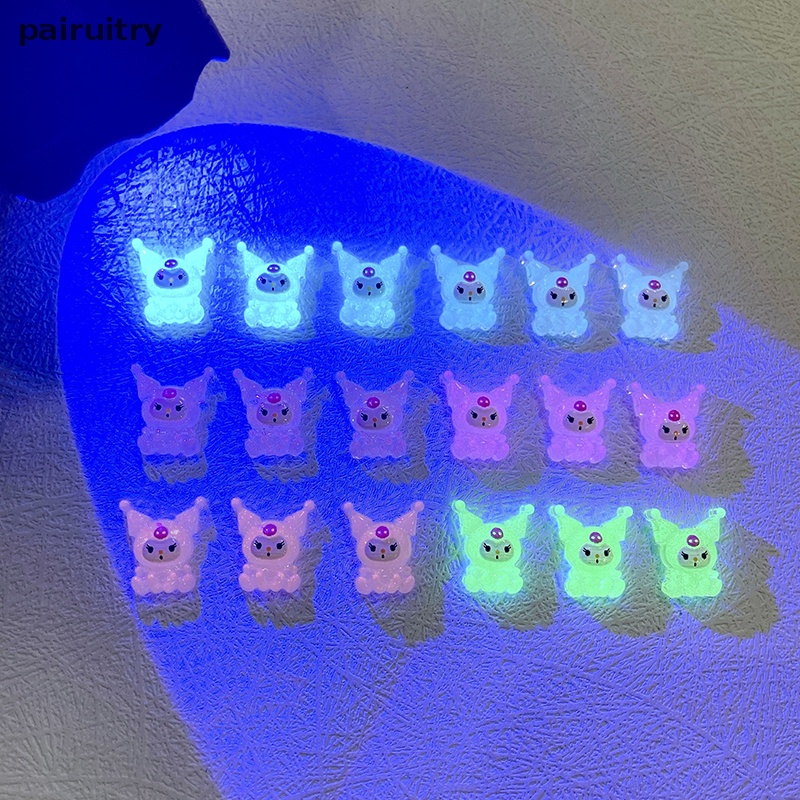 Prt 10pcs 3D Bercahaya Kartun Anmials Nail Art Ch Kawaii Aksesoris Resin Dekorasi Kuku DIY Es Transparan Manicure Perlengkapan PRT