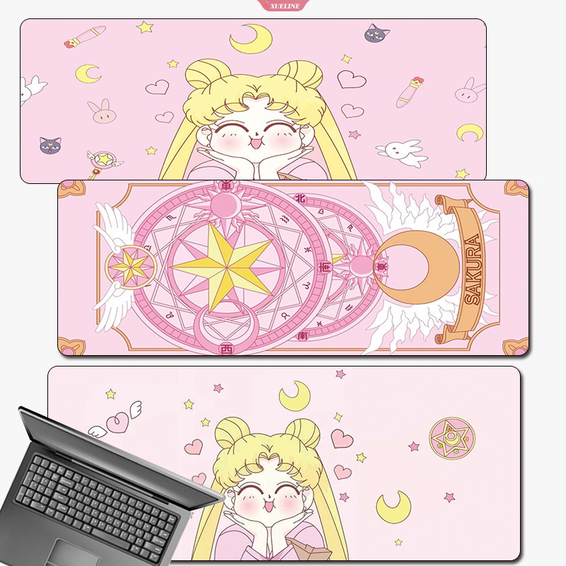 Anime Cardcaptor Sakura Mouse Pads Kinomoto Sakura Keroberos Cute Mousepad Manga Komputer Keyboard Pad Aksesoris Alas Meja [ZXL]