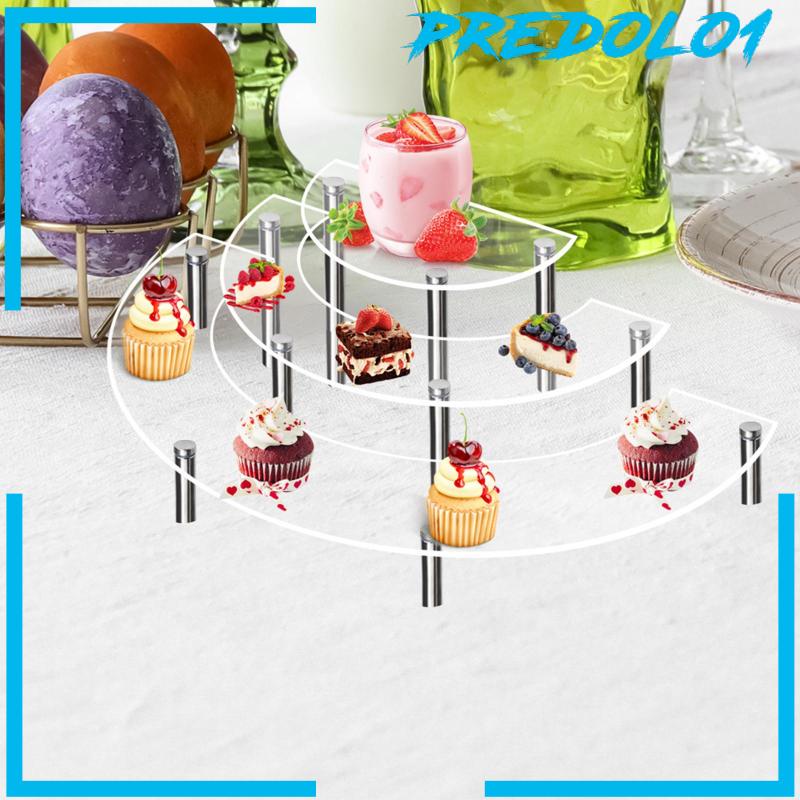 [Predolo1] Stand Display Cupcake Dessert Setengah Bulan Bahan Akrilik Untuk Pernikahan Rumah