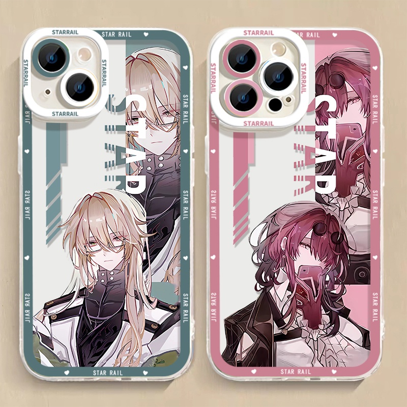 IPHONE Honkai Star Rail Himeko Luocha Soft Phone Case Kompatibel Untuk Iphone14 11 13 12 Pro Max XS XR X8 7 6S Plus Mini Kafka Casing Transparan TPU Silikon Shockproof Cover