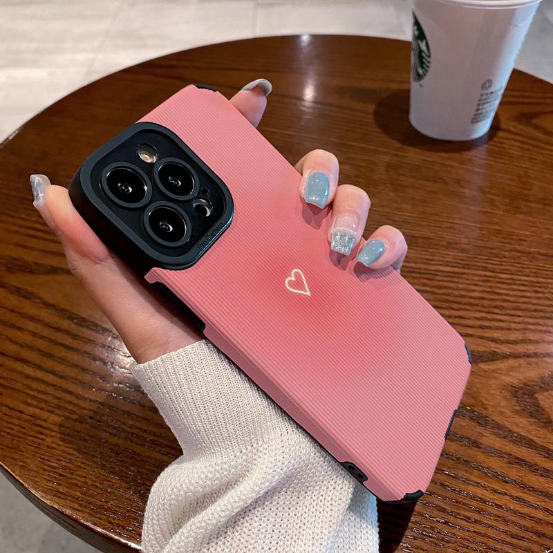 Lamb Skin Pretty Pink Gradient Love Soft Case IPhone 6S 7 Plus 8 Plus X XS XR XS Max 11 13 12 14 PRO Max 14 Plus 12 13 mINI SE Phone Case Girl Women's Fashion