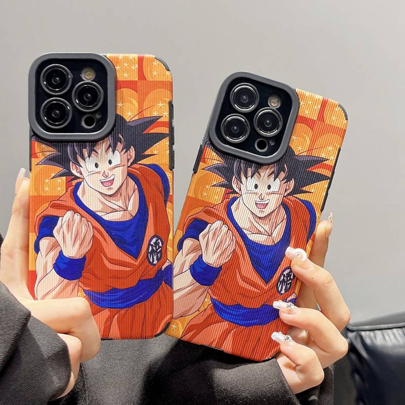 Lamb Skin Anime Son-Goku KAKAROT Cool Soft Case IPhone 7 Plus 8 Plus X XS XR XS Max 11 13 12 14 PRO Max 14 Plus SE Phone Case Girl Men Man' Fashion