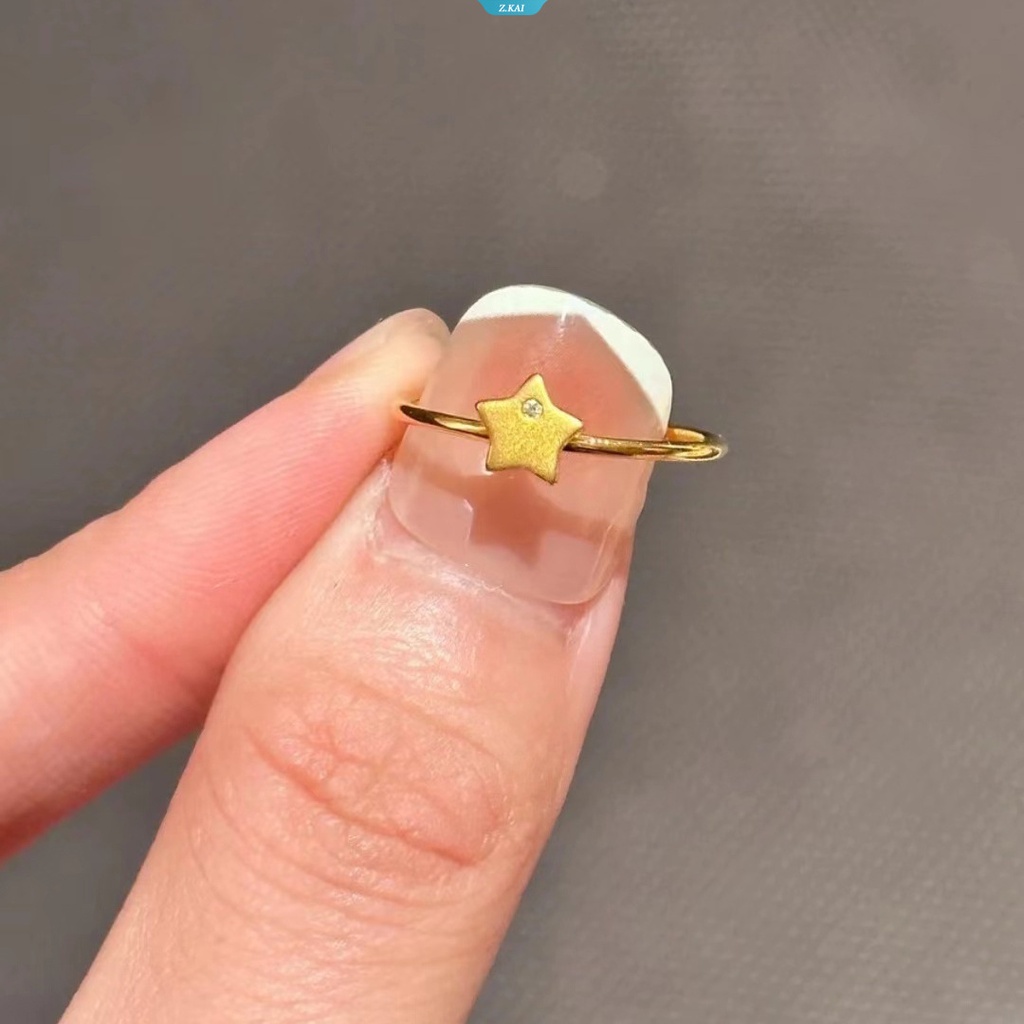 Cincin Sterling Sederhana Untuk Wanita Lady Little Star Berbentuk Pernikahan Pertunangan Dainty Ring Perhiasan Fashion [ZK]