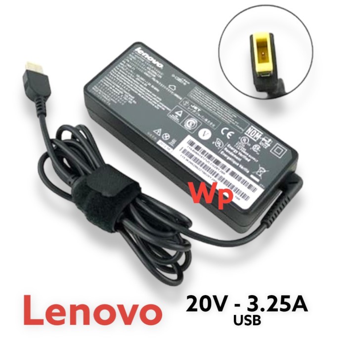 Adaptor Charger Laptop Lenov0 Thinkpad Ideapad 20V-3.25A USB 65w