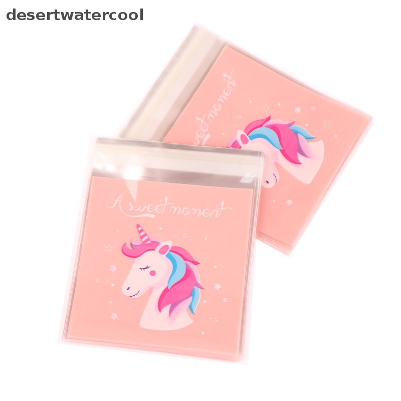 Deid 100Pcs Cookies Candy Packaging Bags Pesta Ulang Tahun Kartun Unicorn Hadiah Bag Martijn