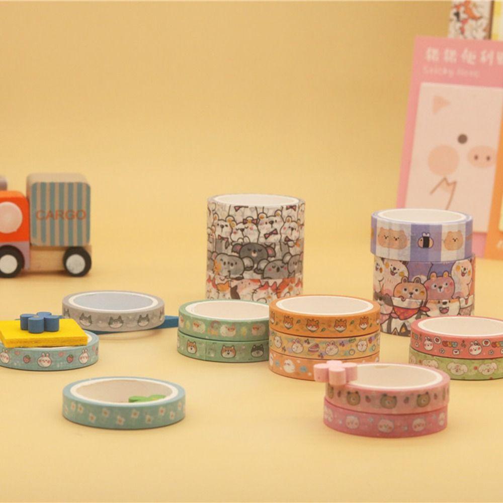 Mxbeauty Tape Perekat Hewan Lucu 18Pcs /Set Kartun Scrapbooking Diary Album Kerajinan Tangan Jurnal Diary Handmade Kolase Tape