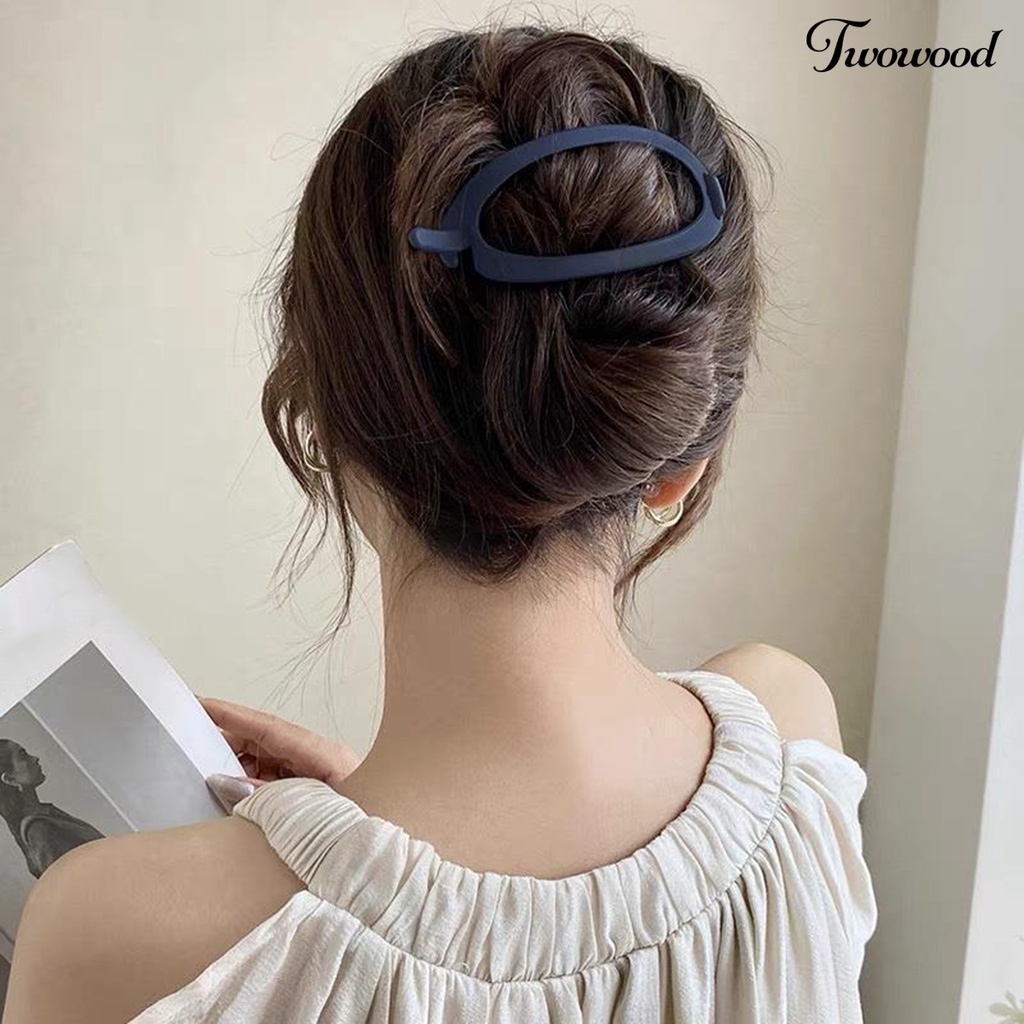 Twowood Hair Grip One-piece Buckle Elegan Dengan Gigi Gaya Korea Klip Rambut Jepit Rambut Klip Atas Aksesoris Styling Rambut