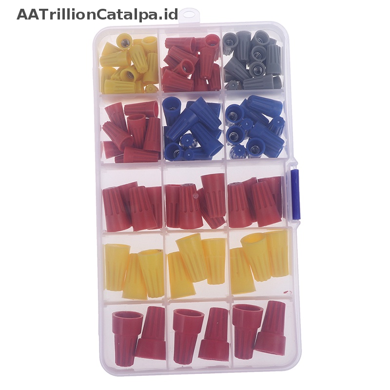 Aatrillioncatalpa 102pcs Aneka Warna Konektor Kawat Mur Listrik Spring Cap ID