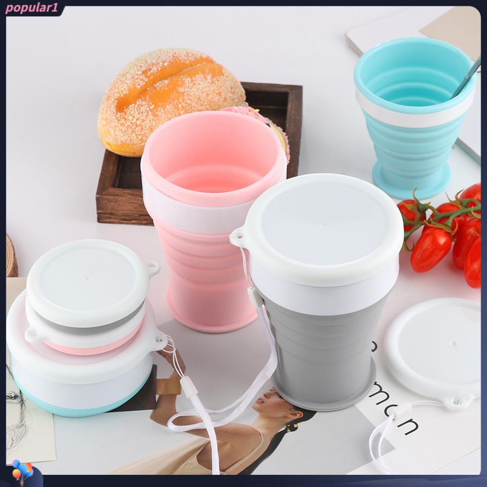 Populer 100 /200 /350ml Collapsible Silicone Cup Perlengkapan Travel Teleskopik Rumah Tangga Mug Minum Lipat