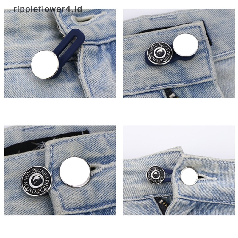 {rippleflower4.id} Pakaian Celana Jeans Pant Adjustable Waistline Meningkatkan Pengencang Pinggang Dipanjangkan Kancing~