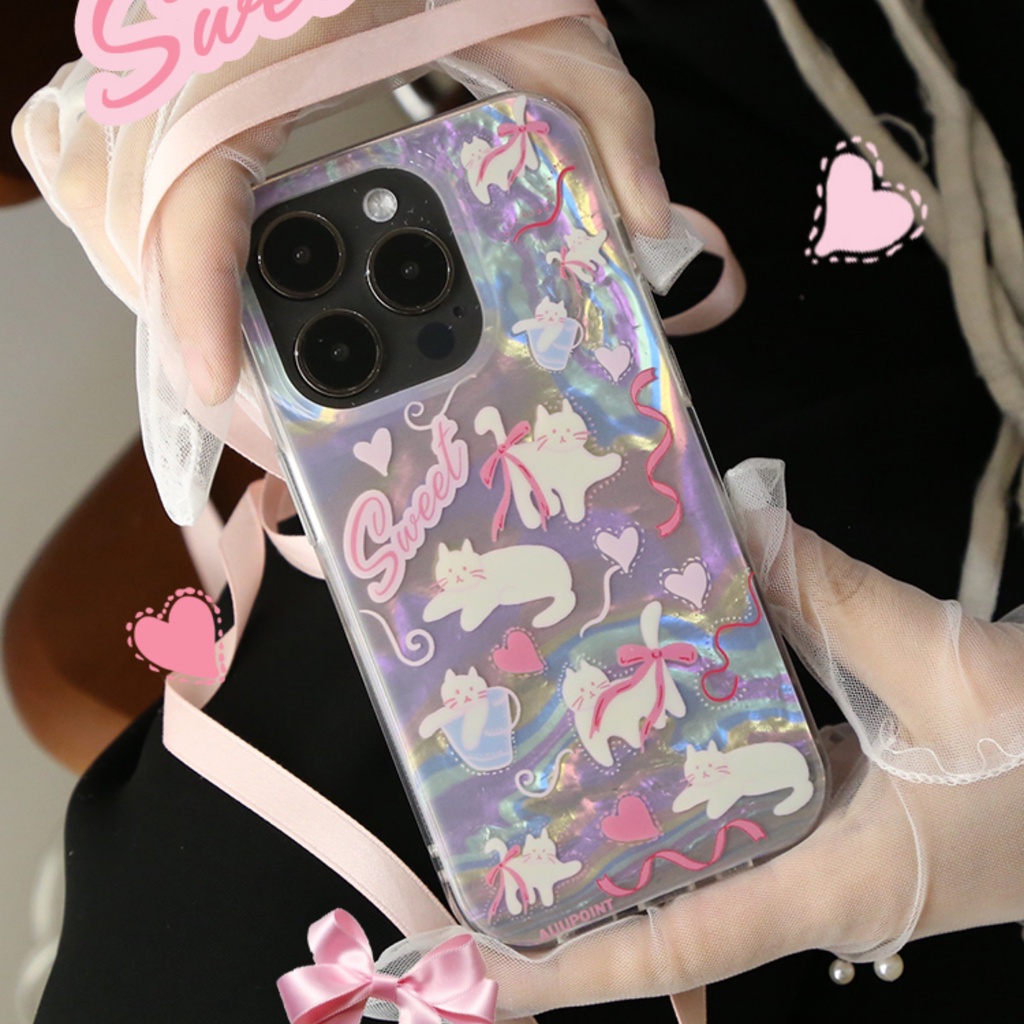 Cocok Untuk iPhone 14pro Max iPhone Phone Case Double-layer Dicetak Pola Kucing Kompatibel Dengan Iphone13 13pro 13prm iPhone 11 11pro 14plus 12Pro Max Shockproof TPU Phone Case