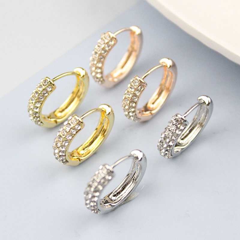 Cubic Zircon Hoop Earrings Untuk Wanita Pria Huggie Cartilage Cuff Bulat Lingkaran Anting Pernikahan Perhiasan Aksesori