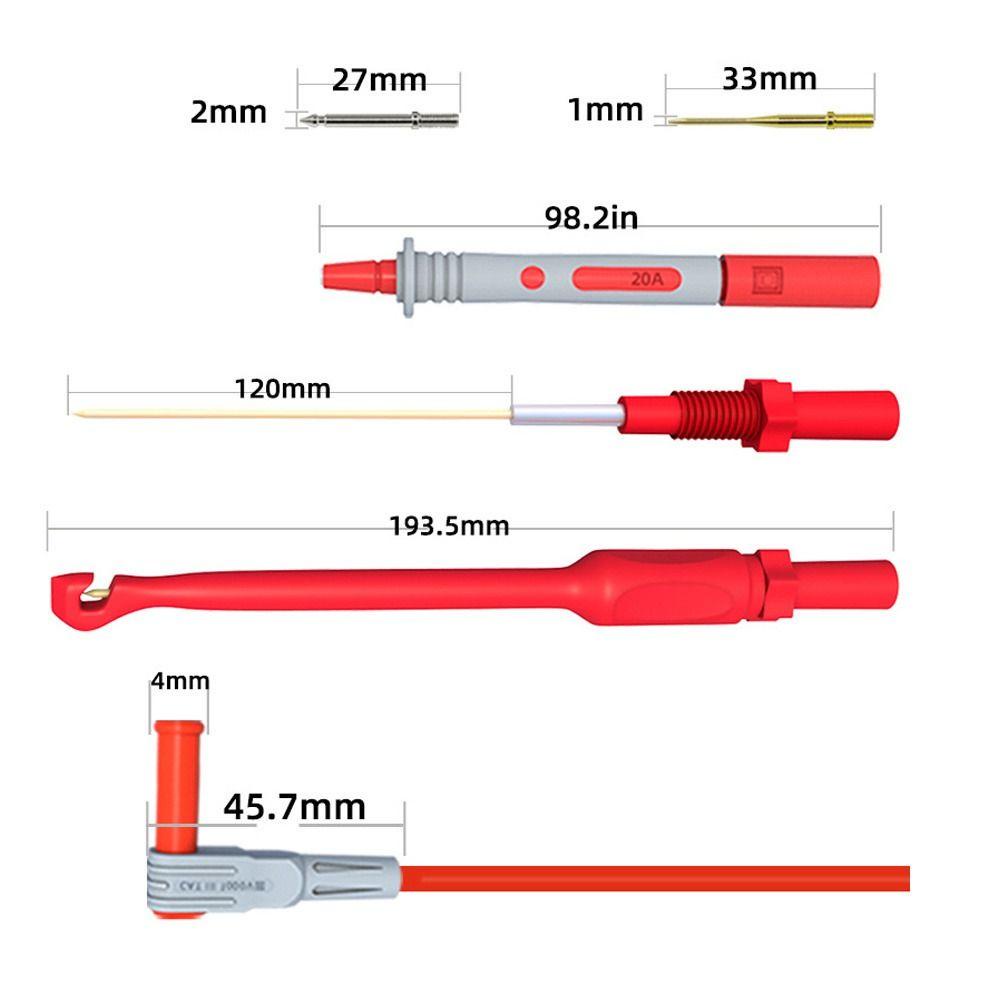 TOP Multimeter test leads Alat Ukur Listrik Kabel Tes test kit Listrik Piercing Tusukan Probe
