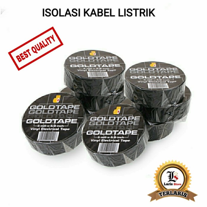

VAREELVIARDO9625 NEW SALE !!! Isolasi Selotip Listrik Hitam Goldtape Berkualitas