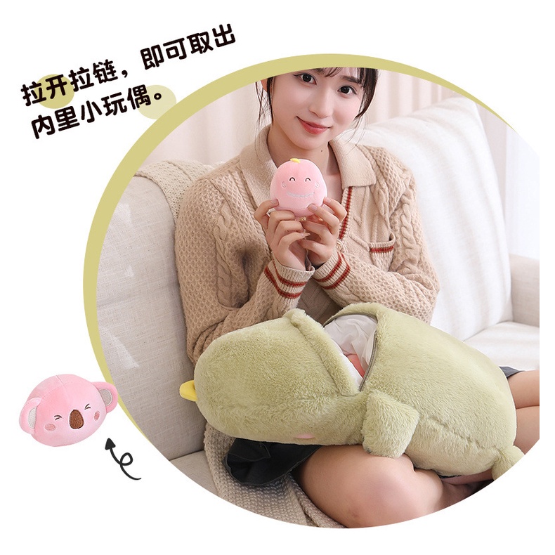 Kartun Manyo Boneka Beruang Hewan snack Bantal Tas koala Dinosaurus Kelinci Mainan Mewah Boneka plushie pillow