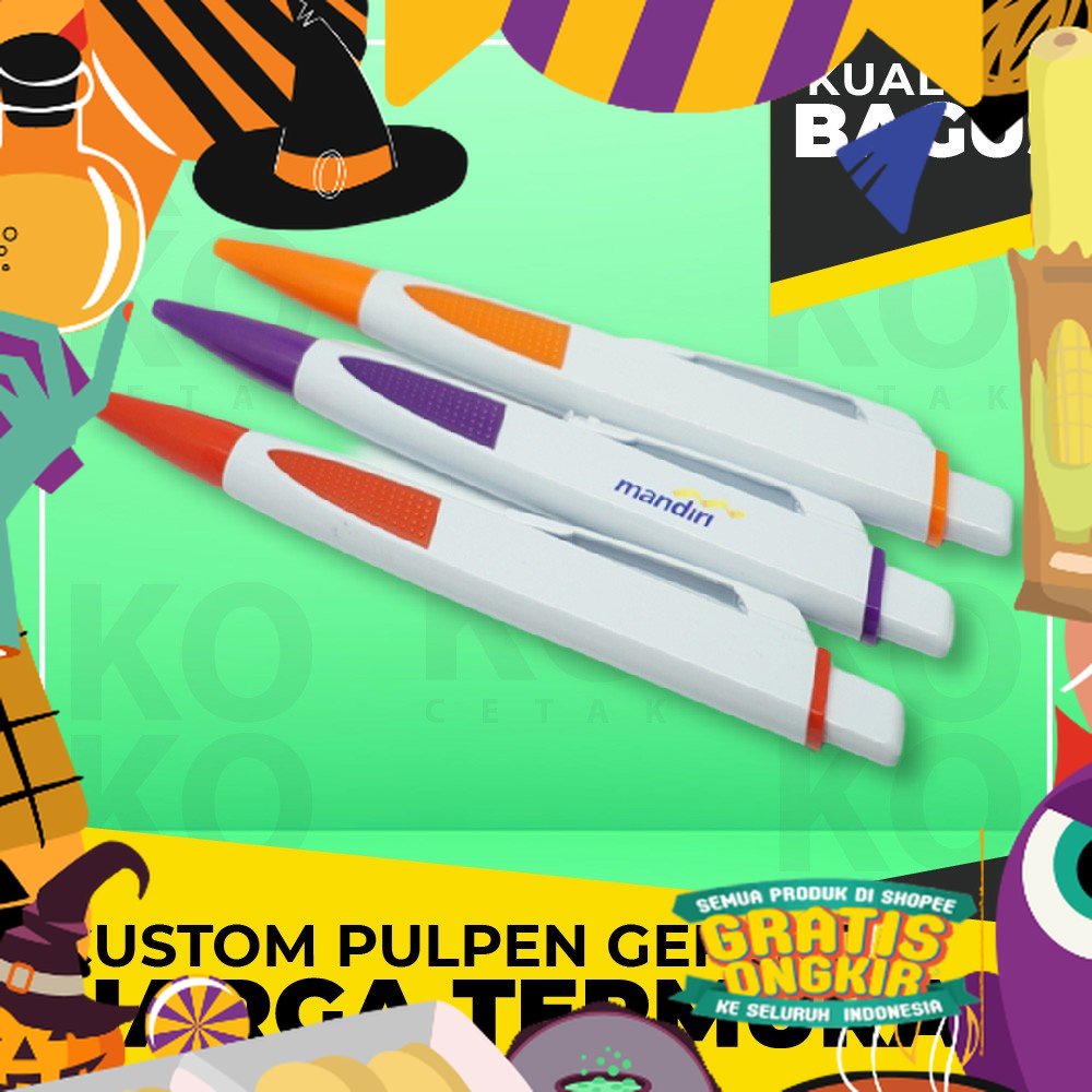 

Custom Logo Nama Pulpen Gepeng - Souvenir Acara Kantor Seminar Premium/ kekinan baru murah