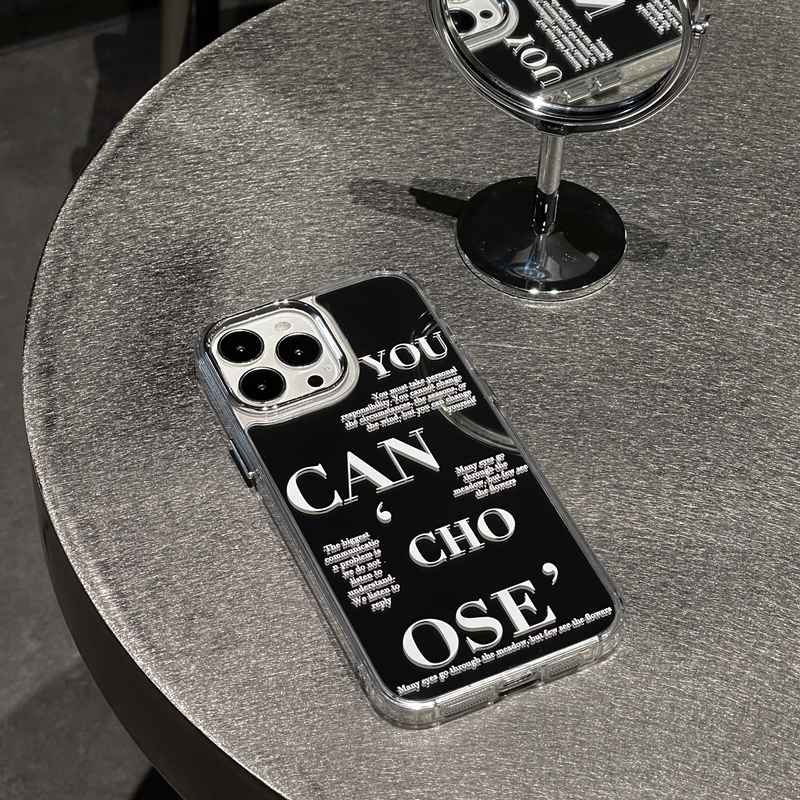 Fashion Silver Full English Mirror Soft TPU Case iP iPhone 11 12 13 14 Pro Max New FTD Casing Apple