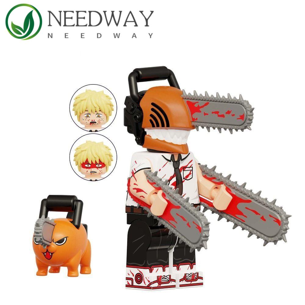 Needway  Chainsaw Man Puzzle Blocks Horror Game Mainan Anak Dekorasi Rumah Model Rakit Mainan Puzzle Mainan Rakitan Chainsaw Man Blocks Toy