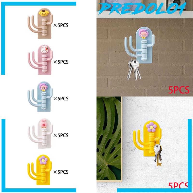 [Predolo1] Key Holder 5Pcs Kait Kunci Putar Kreatif Untuk Kamar Tidur Rumah Asrama Mahasiswa