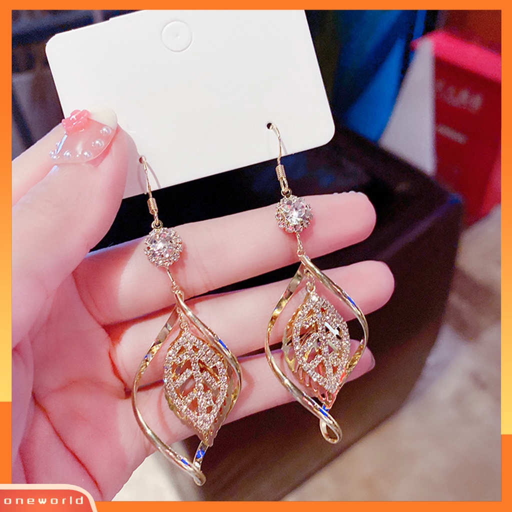 [WOD] 1pasang Anting Juntai Panjang Geometris Bunga Busur-Simpul Berbentuk Liontin Gaya Korea Tusuk Fashion Warna Emas Anting Multi-Tipe Untuk Wanita