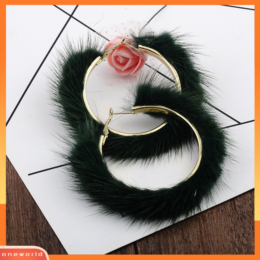 [WOD] 1pasang Anting Hoop Bentuk Bulat Mewah Berlebihan Geometri Semua Cocok Anting Lingkaran Untuk Pakaian Sehari-Hari