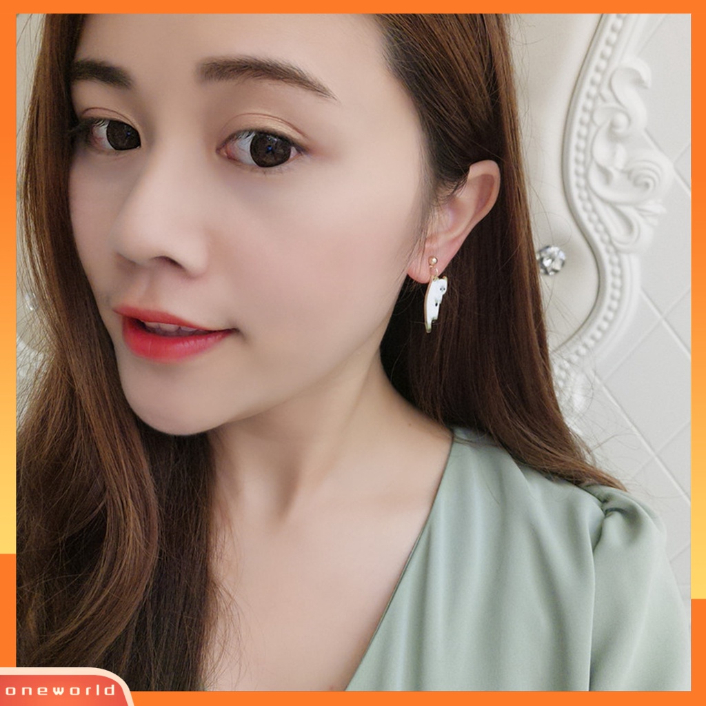 [WOD] 1pasang Anting All Match Eye-catching Simple Bentuk Kucing Dekorasi Wanita Anting Fashion Untuk Pakaian Sehari-Hari