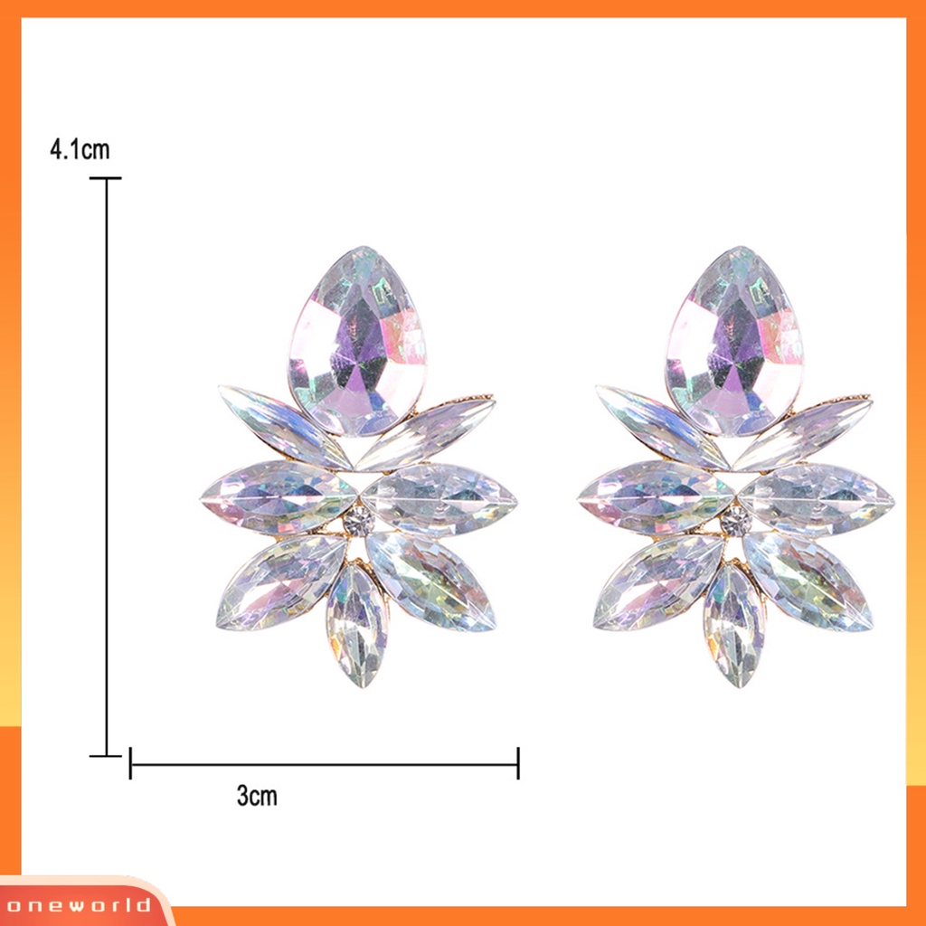 [WOD] 1pasang Anting Drop Wanita Indah Tahan Lama Alloy Fashion Mewah Berlian Imitasi Anting Tetesan Air Untuk Pesta
