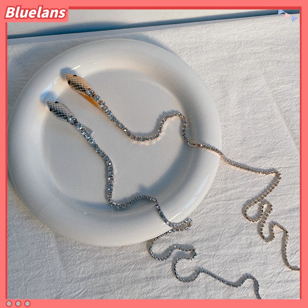 [BLS] Kepang Kepala Rantai Bentuk Ular Rumbai Panjang Berlian Imitasi Punk Bersinar Hiasan Rambut Dekorasi Rambut Daily Styling Tool