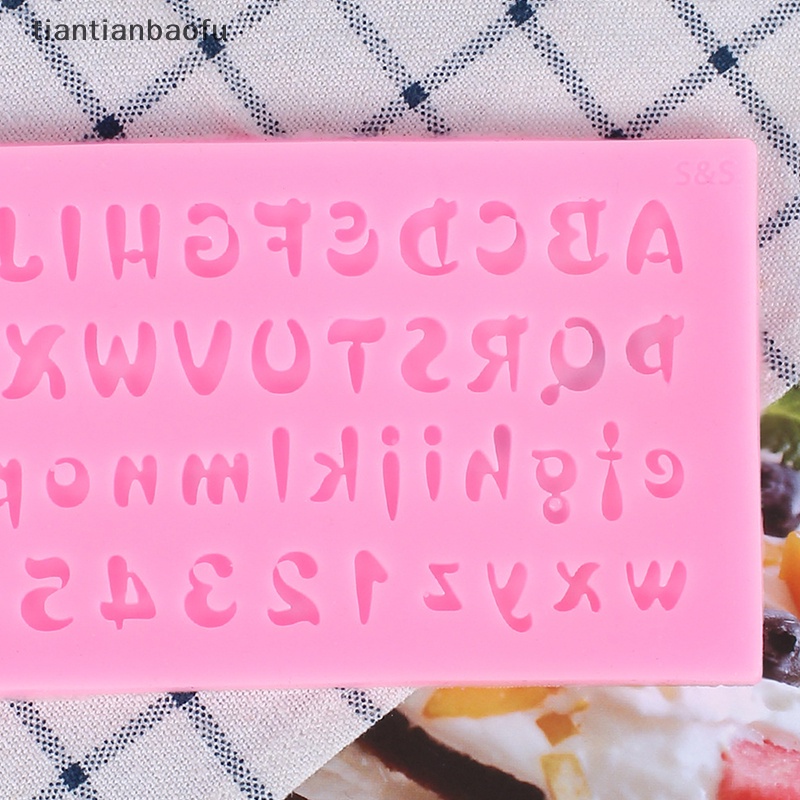 [tiantianbaofu] 1pc Alphabet Number Silicone Mold DIY Cetakan Dekorasi Kue Coklat Butik