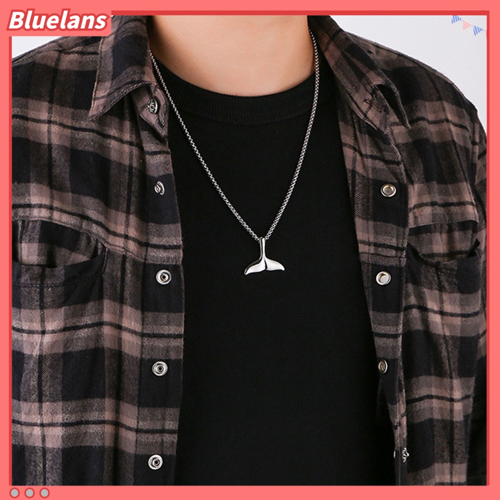 [BLS] Liontin Kalung Hip Hop Geometris Electroplating Bright Luster Fadeless Hias Hadiah Pria Wanita Ekor Ikan Paus Choker Kalung Sweater Rantai Untuk Pacaran