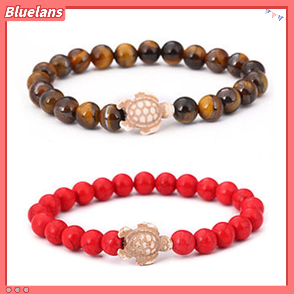 [BLS] Fashion Unisex Turtle Manik-Manik Batu Alam Pesona Gelang Bangle Perhiasan Hadiah